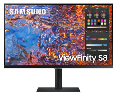 Samsung S80PB 27' ViewFinity UHD 60Hz IPS HRD Monitor USB-C LAN 3840x2160 5ms Height Adjust Tilt Swivel Pivot DisplayPort HDMI USB Hub USB-C VESA