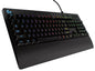 Logitech G213 Prodigy RGB Gaming Keyboard, 16.8 Million Lighting Colors Mech-Dome Backlit Keys Dedicated Media Controls Spill-Resistant Durable