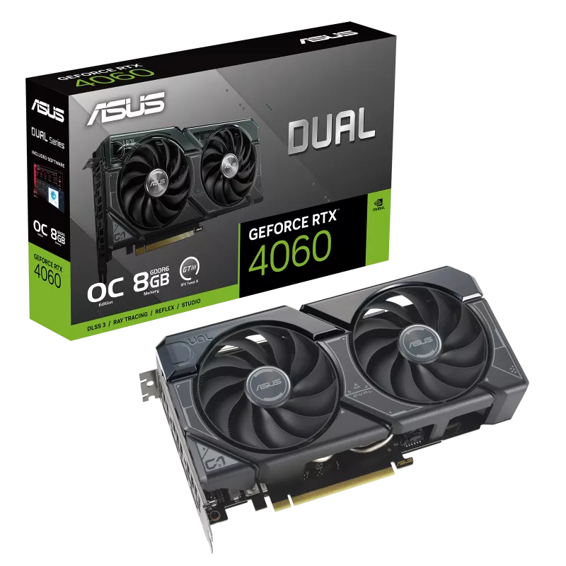 NVIDIA, ASUS DUAL RTX4060 O8G GAMING , OC, 8GB GDDR6X, DP, HDMI