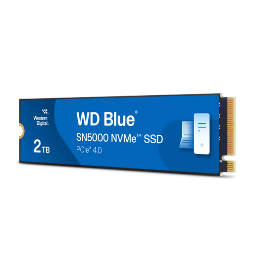 WD Blue, SN5000, PCIe Gen4x4, M.2 2280, 2TB, Read Up to 5150MB/s, Write Up to: 4900MB/s, 5 Years Limited Warranty