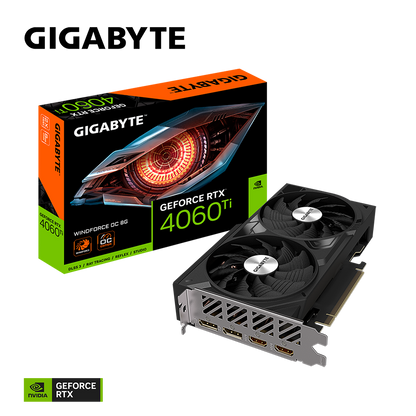 Nvidia GeForce RTX 4060 TI WINDFORCE OC 8 GB GDDR6 128 bit/2550MHz/PCI-E 4.0/Max Res 7680x4320/DisplayPort 1.4a*2 HDMI 2.1a*2