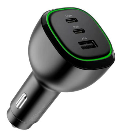 ALOGIC Rapid Power 165W Car Charger 2 X USB-C & 1 X USB-A Port with 240W Charging Cable, 1m