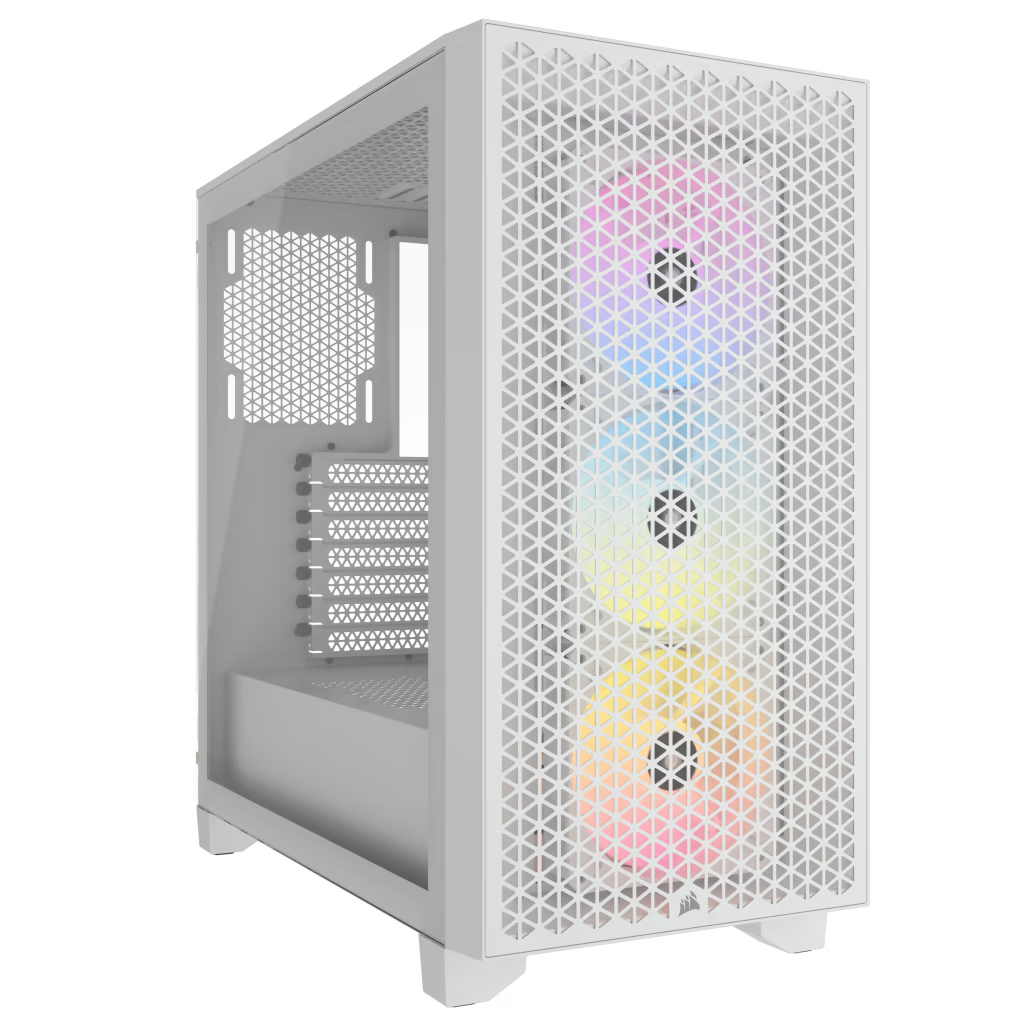 CORSAIR 3000D RGB Tempered Glass Mid-Tower, White